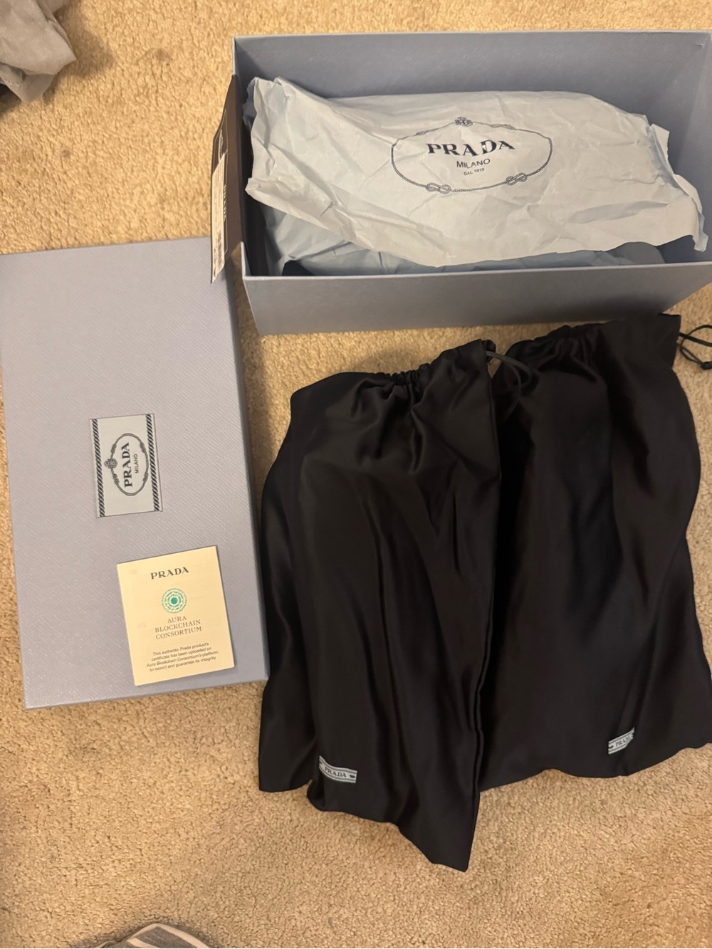 Prada Cannella Camoscio Leather Shoes in Light Blue Box - Picture 7 of 15